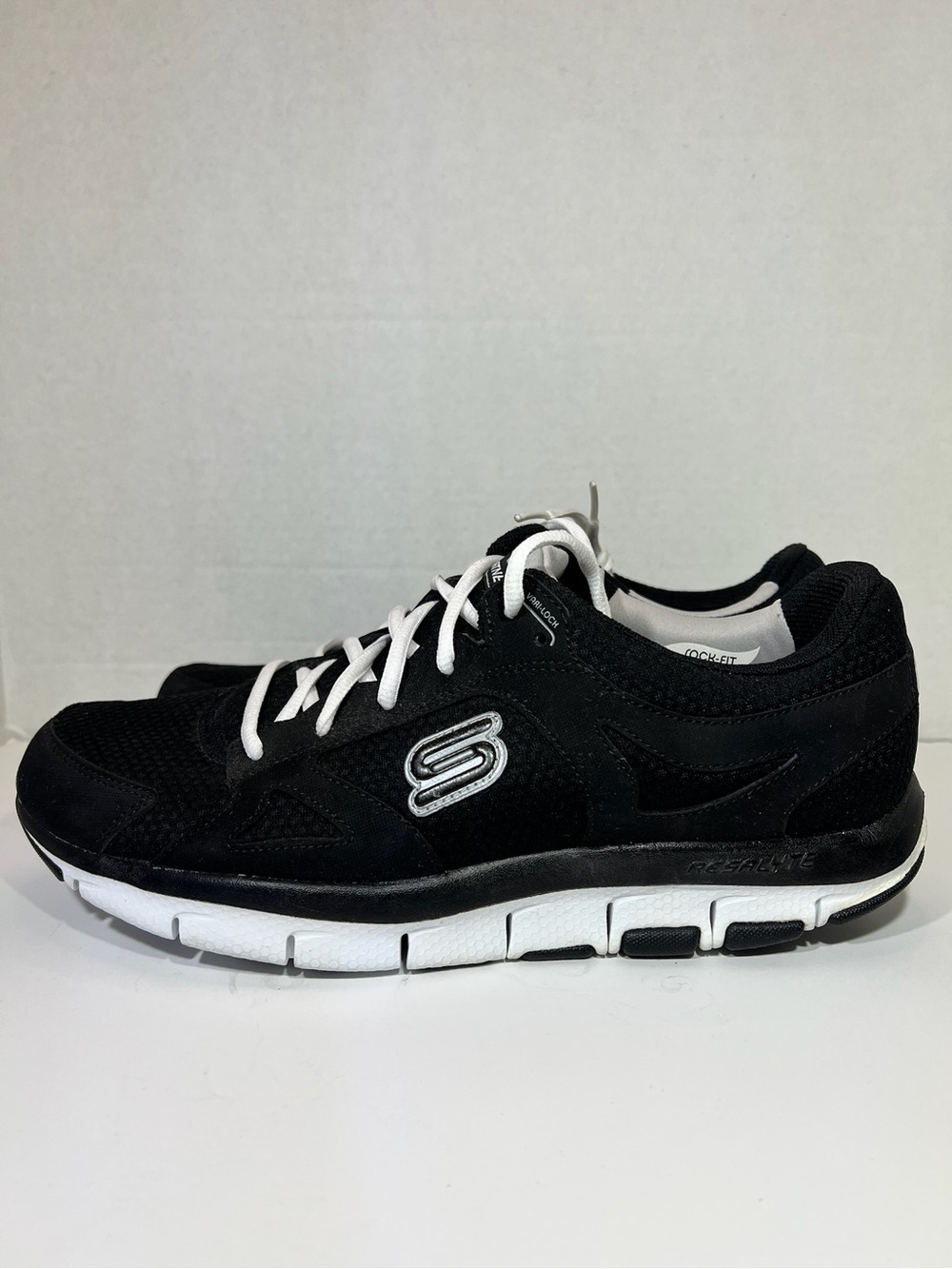 Skechers Shape Up Liv Black and White Athletic Sneakers